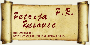 Petrija Rusović vizit kartica